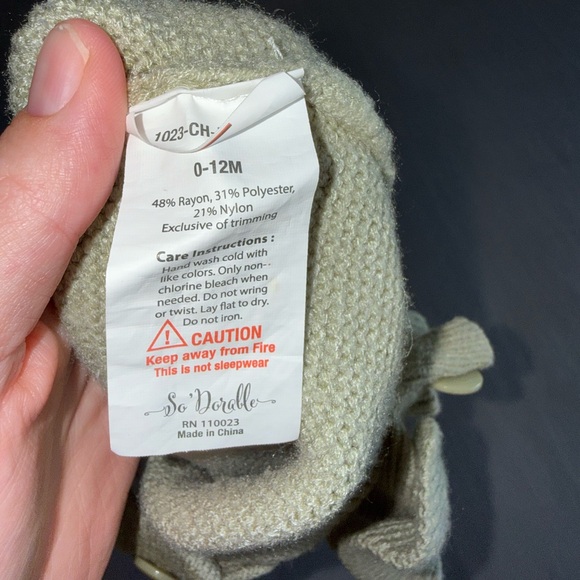 Olive Knit Ruffle Romper - Picture 2 of 2